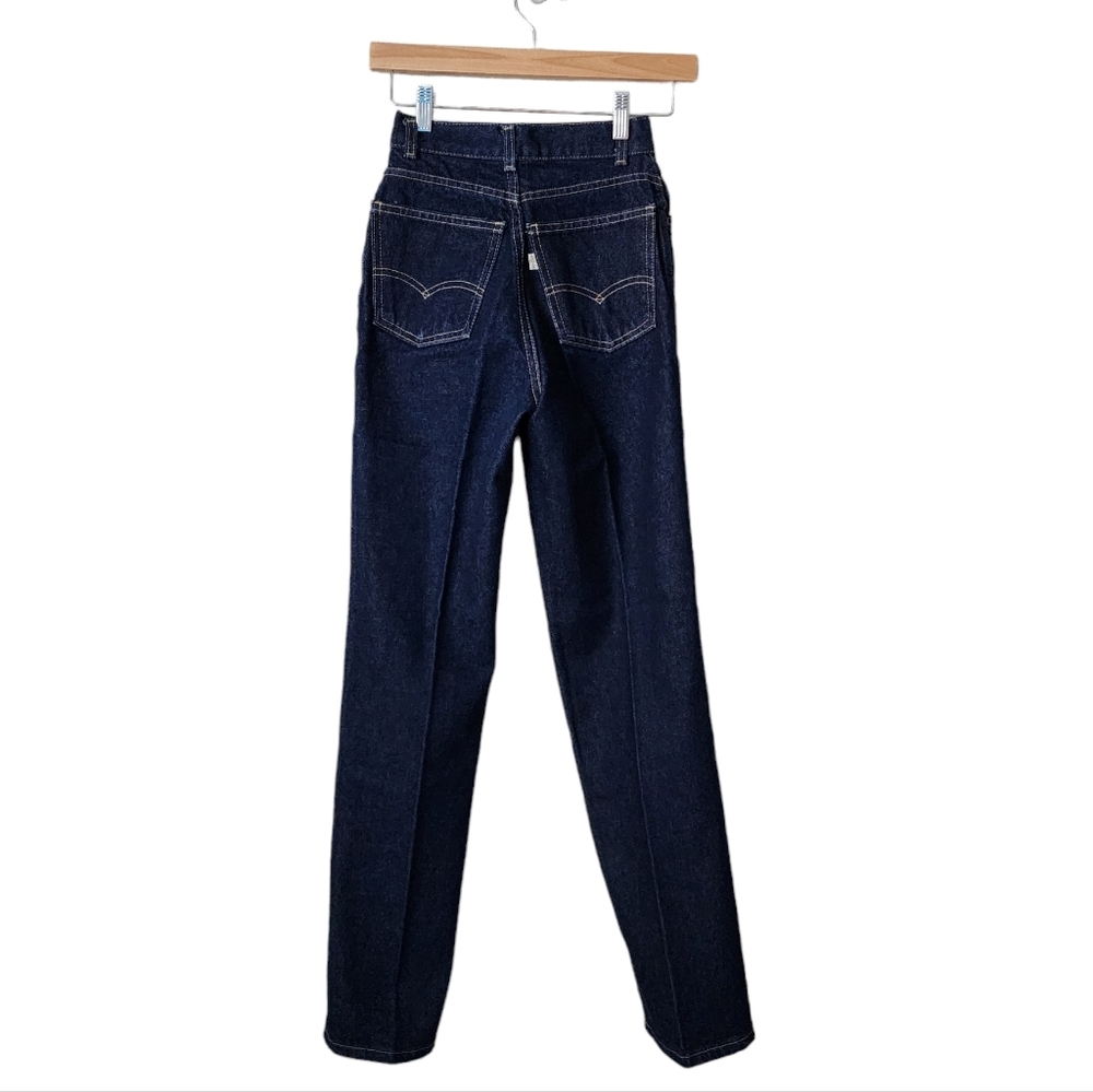 LEVIS x‎ VINTAGE 90's dark wash jeans high rise straight leg white tab 153 - Picture 3 of 14